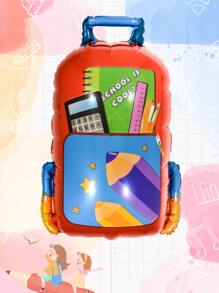 1pc Schoolbag Design Slogan Graphic Balloon - Multicolor - View 1
