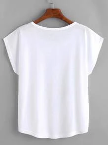 Mulvari Plus Heart & Figure Graphic Dolman Sleeve Tee - Green - View 2