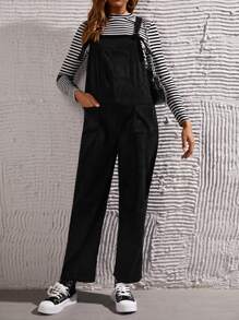 SHEIN Maternity Patched Pocket Overalls Without Tee