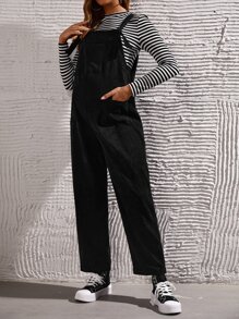 SHEIN Maternity Patched Pocket Overalls Without Tee