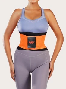 JINGBA SUPPORT Synthetic Rubber Workout Abdominal Belt Shapewear Waist Trainer Corset - Orange - View 6