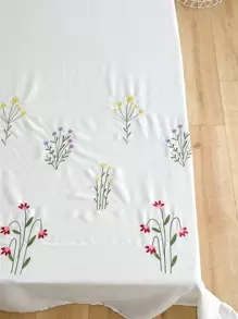 花卉刺繡床單 - 白色 - 查看 4