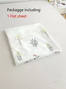 花卉刺繡床單 - 白色 - 查看 7