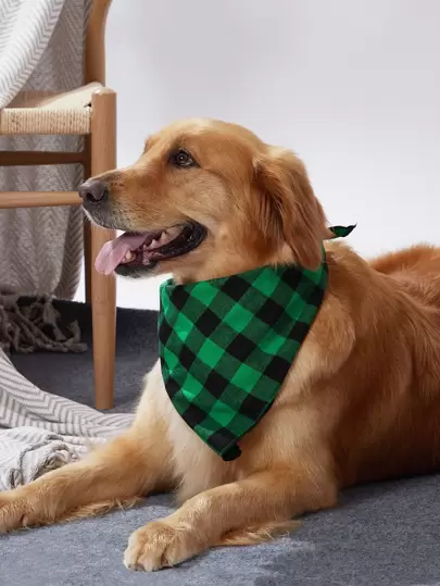 Pañuelo para mascotas con estampado de cuadros