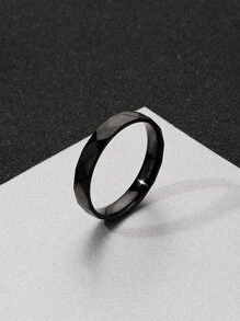 Thời Trang Và Phổ Biến 1 Chiếc Nhẫn Nam Tối Giản, Trang Sức Bằng Thép Không Gỉ Goth Punk Trang Sức Cho Món Quà Trang Sức Và Cho Một Vẻ Ngoài Phong Cách - màu đen - Xem 2