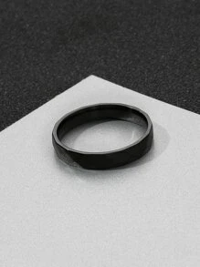 Thời Trang Và Phổ Biến 1 Chiếc Nhẫn Nam Tối Giản, Trang Sức Bằng Thép Không Gỉ Goth Punk Trang Sức Cho Món Quà Trang Sức Và Cho Một Vẻ Ngoài Phong Cách - màu đen - Xem 3