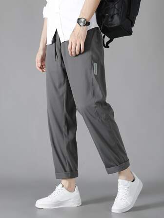 Manfinity 男士字母補丁細節腰部抽繩長褲