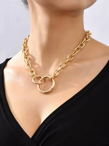 Minimalist Chain Necklace - Yellow Gold - View 1