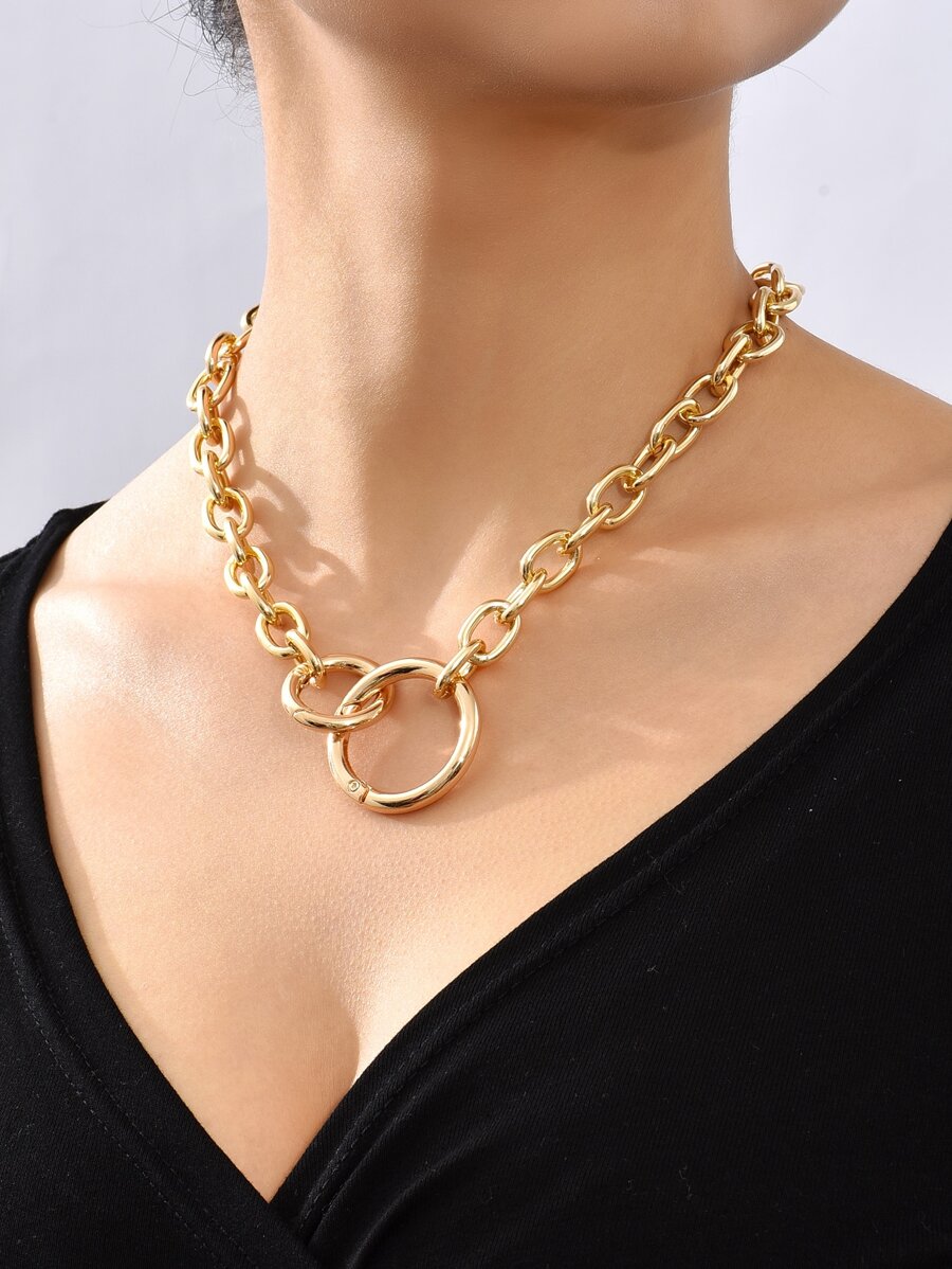 Minimalist Chain Necklace - Yellow Gold - View 1