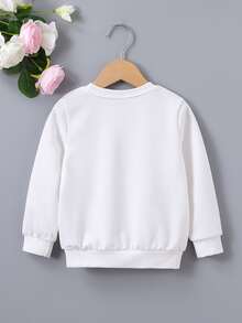 Áo nỉ bé gái Slogan Giải trí - trắng - Xem 2