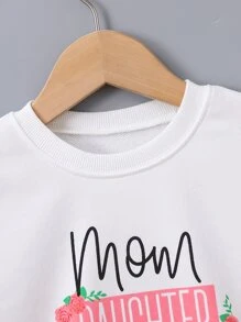 Áo nỉ bé gái Slogan Giải trí - trắng - Xem 3