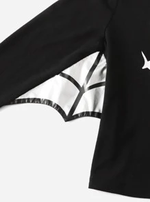 SHEIN 小男童萬聖印花蝙蝠袖T恤