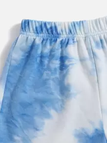 SHEIN 女孩紮染蝴蝶和字母圖案短褲