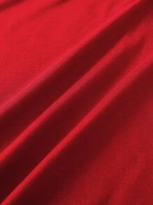 SHEIN LUNE 字母與蝴蝶印花T恤 - 紅色 - 查看 5