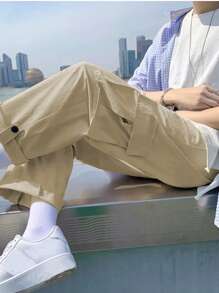 Manfinity Men Flap Pocket Cargo Pants - Khaki - View 7