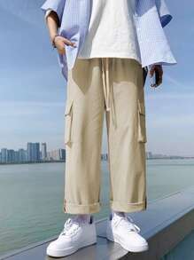 Manfinity Men Flap Pocket Cargo Pants - Khaki - View 5
