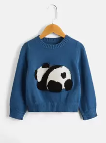 SHEIN Áo len cho bé trai tập đi Hoạt hình Giải trí - Màu xanh lam - Xem 1