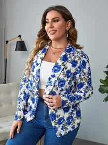 SHEIN LUNE Áo vest Plus size Hoa Tất cả trên in Giải trí - Nhiều màu - Xem 5