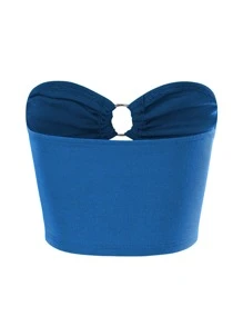 SHEIN Unity Top bandeau vinculado con aro O con abertura