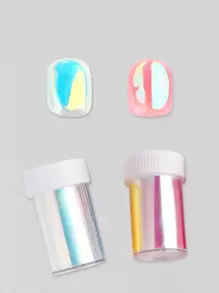 FULL BEAUTY 北極光星空紙2捲DIY美甲貼紙美甲裝飾物 - 彩色 - 查看 1