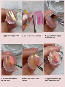 FULL BEAUTY 北極光星空紙2捲DIY美甲貼紙美甲裝飾物 - 彩色 - 查看 6