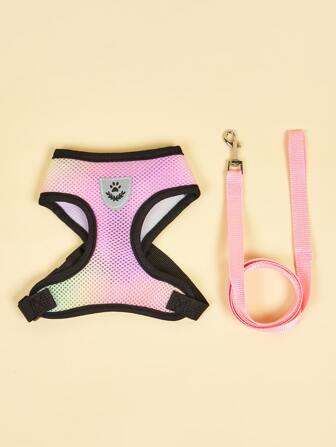 1入組漸層透氣寵物背帶&1条皮带