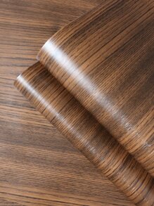 1pc Walnut Wood Grain Background Decoration Wallpaper For Cabinet, Table, Chair Renovation - Brown - View 2