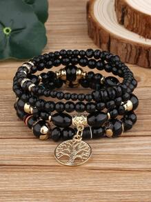 4 cái Chi tiết cây Vòng đeo tay quyến rũ - màu đen - Xem 1