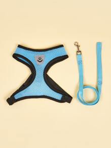 1入組透氣寵物背帶&1条皮带 - 藍色 - 查看 2