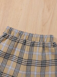 Baby Boy Plaid Print Polo Neck Sweatshirt & Pants - Multicolor - View 7