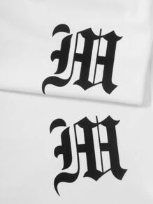 Manfinity Homme Bộ hai mảnh Nam Dây kéo Lá thư Sẵn sàng - trắng - Xem 4