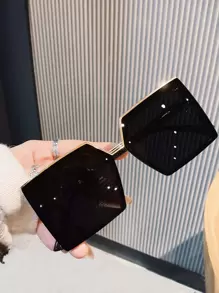 1 副几何框架时尚黑色眼镜旅行配件派对太阳镜沙滩配饰女士沙滩配饰眼镜太阳镜基础款秋冬女士服装商务休闲夏季海滩度假、户外、旅行礼品