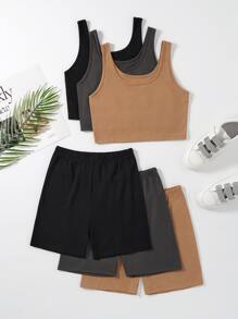SHEIN Unity Bộ đồ hai mảnh nữ Khối Màu Giải trí - Nhiều màu - Xem 1