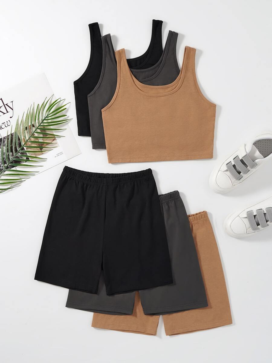 SHEIN Unity Bộ đồ hai mảnh nữ Khối Màu Giải trí - Nhiều màu - Xem 1