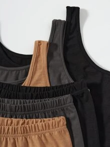 SHEIN Unity Bộ đồ hai mảnh nữ Khối Màu Giải trí - Nhiều màu - Xem 3