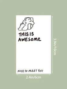 50 miếng Slogan Graphic Gift Sticker - Đen và trắng - Xem 3