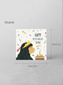 30入組生日禮品卡 - 彩色 - 查看 3