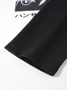 Claim Dot 男士 T 恤宽松圆领落肩长袖图案 T 恤溜冰者日本时尚春季针织上衣，秋季 - 白色 - 查看 7