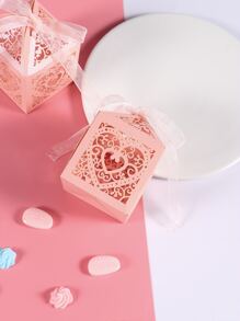 10入組鏤空愛心設計禮品包裝盒 - 粉色 - 查看 4