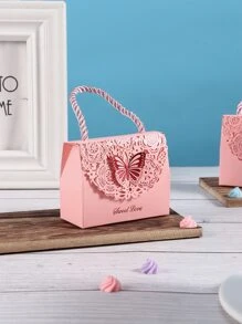 5 件裝蝴蝶設計鏤空迷你附把手禮品盒 - 彩色 - 查看 8