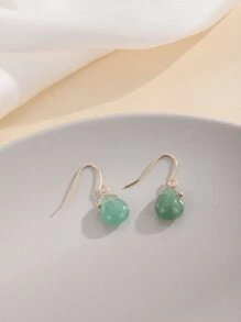 Water Drop Earrings - Green - View 4