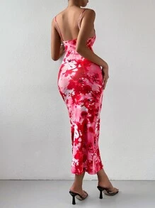 Chiquease Tie Dye Cami Bodycon Dress - Hot Pink - View 2