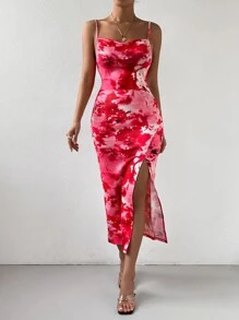 Chiquease Tie Dye Cami Bodycon Dress - Hot Pink - View 3