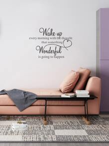 1pc PVC Wall Sticker,Modern Black Slogan Pattern Wall Decal For Bedroom & Living Room,Stickers,Wall Decal, Vinyl Decal For Home Decorations,Spring Decoration Items Refresh Your Home,Rama Decoration Stickers - Black - View 3