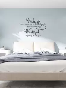 1pc PVC Wall Sticker,Modern Black Slogan Pattern Wall Decal For Bedroom & Living Room,Stickers,Wall Decal, Vinyl Decal For Home Decorations,Spring Decoration Items Refresh Your Home,Rama Decoration Stickers - Black - View 5