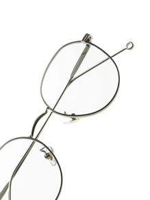 几何框架眼镜 - 銀色 - 查看 2