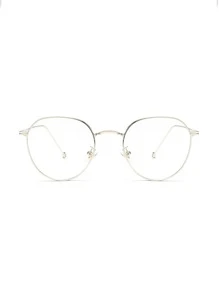 几何框架眼镜 - 銀色 - 查看 4