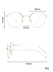 几何框架眼镜 - 銀色 - 查看 5