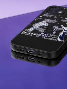 ROMWE Hộp đựng điện thoại hình chữ cái - màu đen - Xem 3