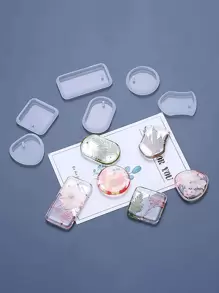 6 件装混合图案 DIY 硅胶模具，小吊坠硅胶模具，适用于 DIY 工艺品 - 無色 - 查看 1